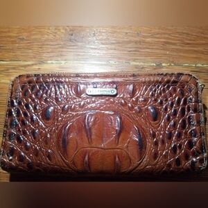 Brahmin Tan Croc-Embossed Clutch
